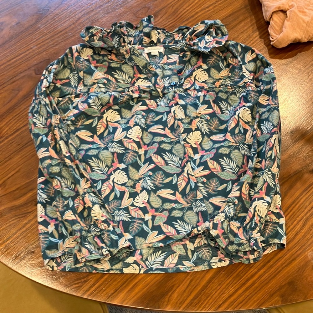 Floral Ruffle Collar kid Top